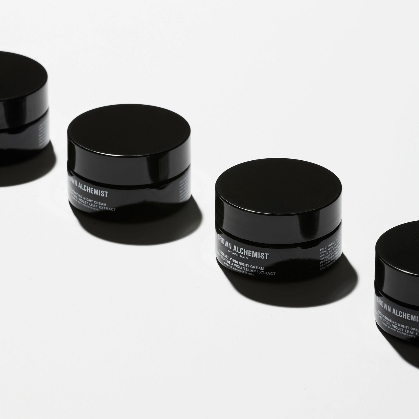 Grown Alchemist Regenerating Night Cream: A rich advanced facial cream formulated with a potent synergistic blend of Peptides, Antioxidants, Vitamins, Hyaluronic Acid, Essential Omega Fatty Acids that restore skin elasticity, noticeably reducing the appearance of fine lines and wrinkles, softening and smoothing the skin while boosting hydration, transforming skin texture to appear more youthful looking.