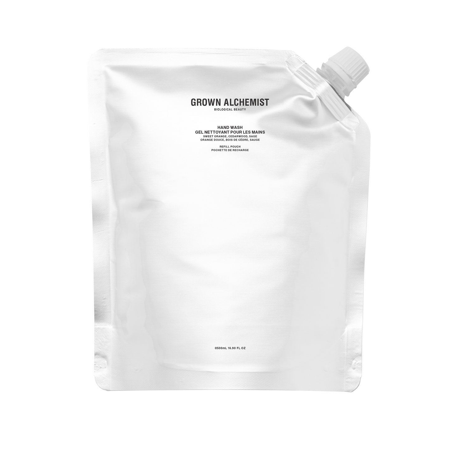 Grown Alchemist Hand Wash: Sweet Orange, Cedarwood, Sage REFILL: This refreshing, gentle gel leaves skin clean, hydrated, nourished & protected. Natural, gentle cleansers remove dirt, oil & impurities without drying. Sage, Sweet Almond & Coconut Oils leave hands feeling soft, supple & soothed. Vitamin E & a salt complex derived from Hyaluronic Acid traps moisture & supports the skin barrier make this a hydrating hand wash with antioxidant protection.