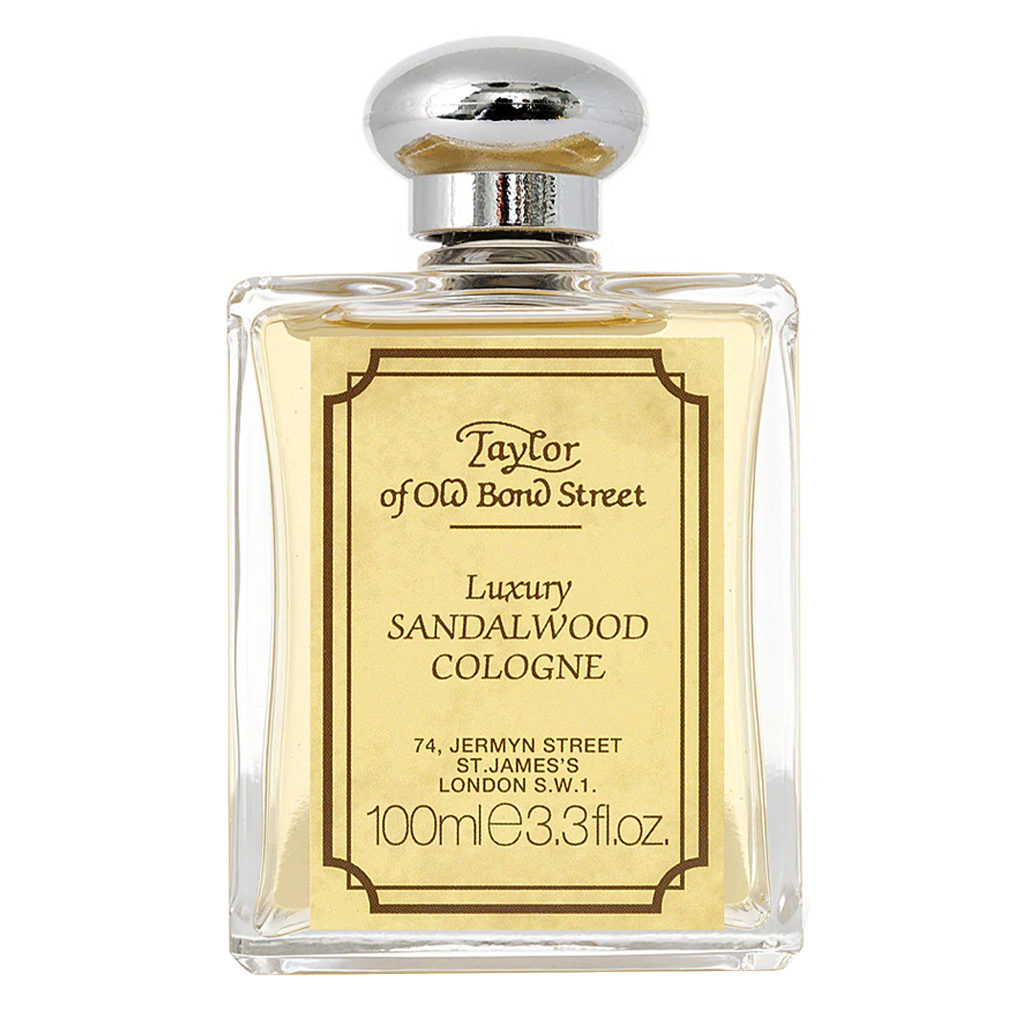 Taylor of Old Bond Street Sandalwood Cologne: Tasteful and classic, our splash-on sandalwood cologne is a true gentlemen's fragrance offering a rich and masculine scent. Our sandalwood cologne is suitable for long lasting wear for all occasion. Fragrances Notes • TOP: Fougere, Geranium, Lavender, Rosemary, Liquid Amber • HEART: Carnation, Fern, Orange blossom • BASE: Patchouli, Sandalwood, Vetivert, powdery Musk, Rock Rose