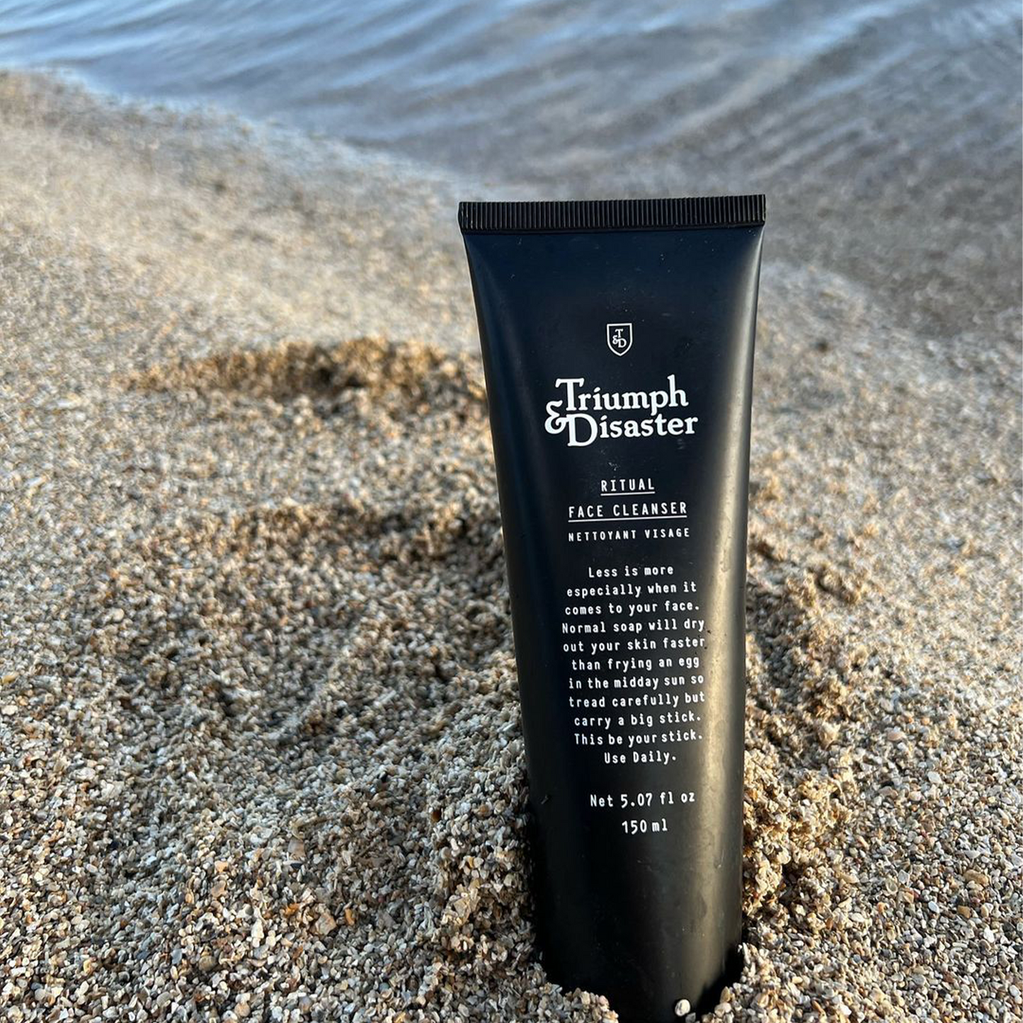 Triumph and Disaster Ritual - Face Cleanser: Cleaning with normal soap will strip skin of natural oils and protective qualities leaving it dry and exposed. 'Ritual Face Cleanser' has been formulated to avoid drying and irritation by exploiting the natural benefits of Tamanu oil, Peppermint oil, Willow bark extract and Bentonite clay. A gentle, natural, peppermint scented formulation designed for everyday use 'Ritual' gently dissolves grime while toning the skin, leaving you feeling fresh and looking bright.