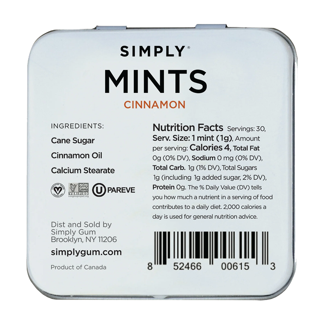 Simply Mints - Cinnamon (6 tins)