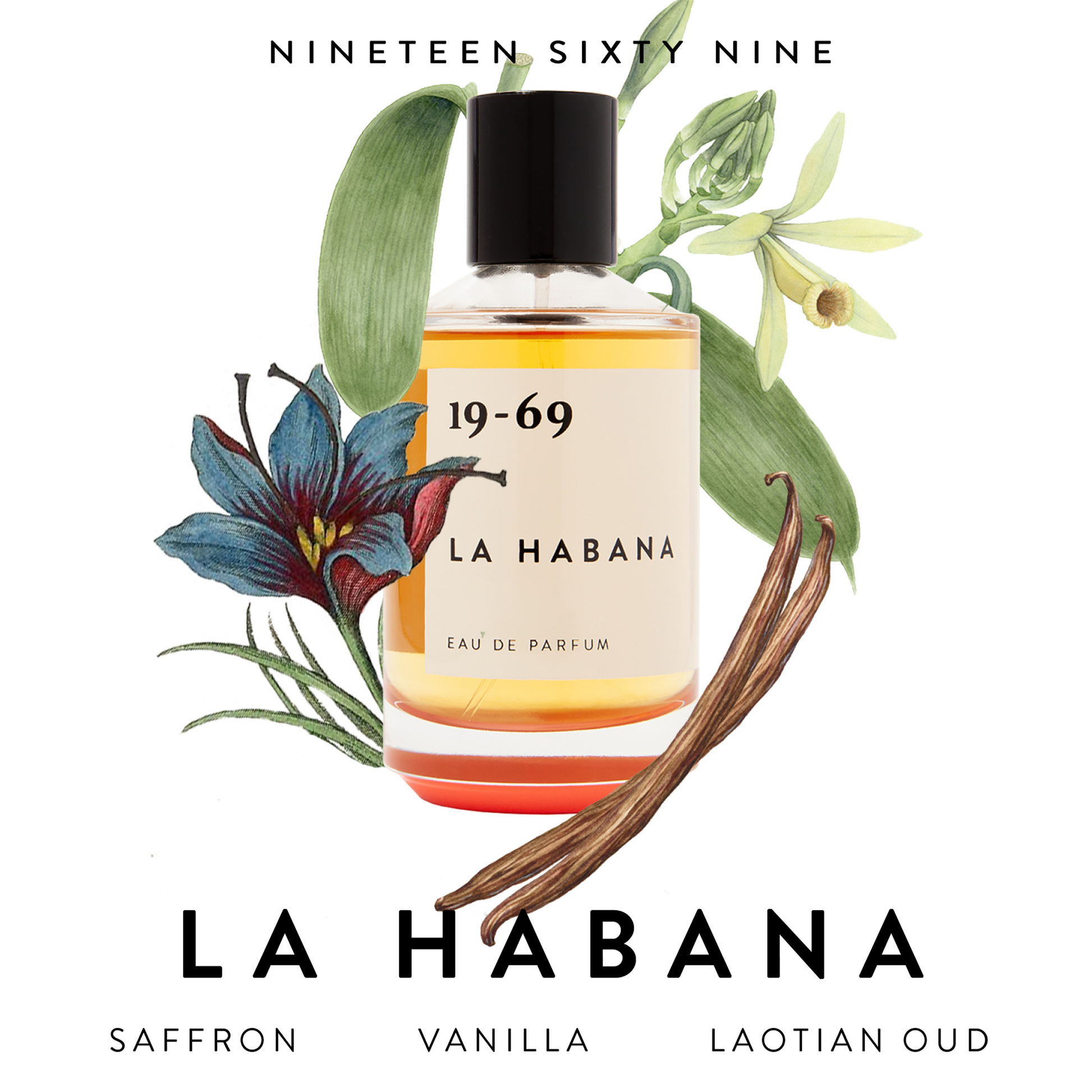 19-69 La Habana Perfume: The scent La Habana is based on a sailor’s reminiscence of Cuba before the revolution. The scent shines a light on the island’s golden musical era between the 1930s and 1950s.  The scent is aromatic, smokey and alluring. Fragrance notes include Saffron, Incense Resinoid and Laotian Oud. All 19-69 fragrances are suitable for any gender.