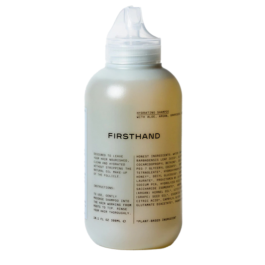 Firsthand Hydrating Shampoo: Hydrating Shampoo cleanses just enough to strip away excess oil and dirt without leaving your hair lifeless and dry. Packed with a dream blend of cleansing, softening and hydrating ingredients you'll be sure to love.