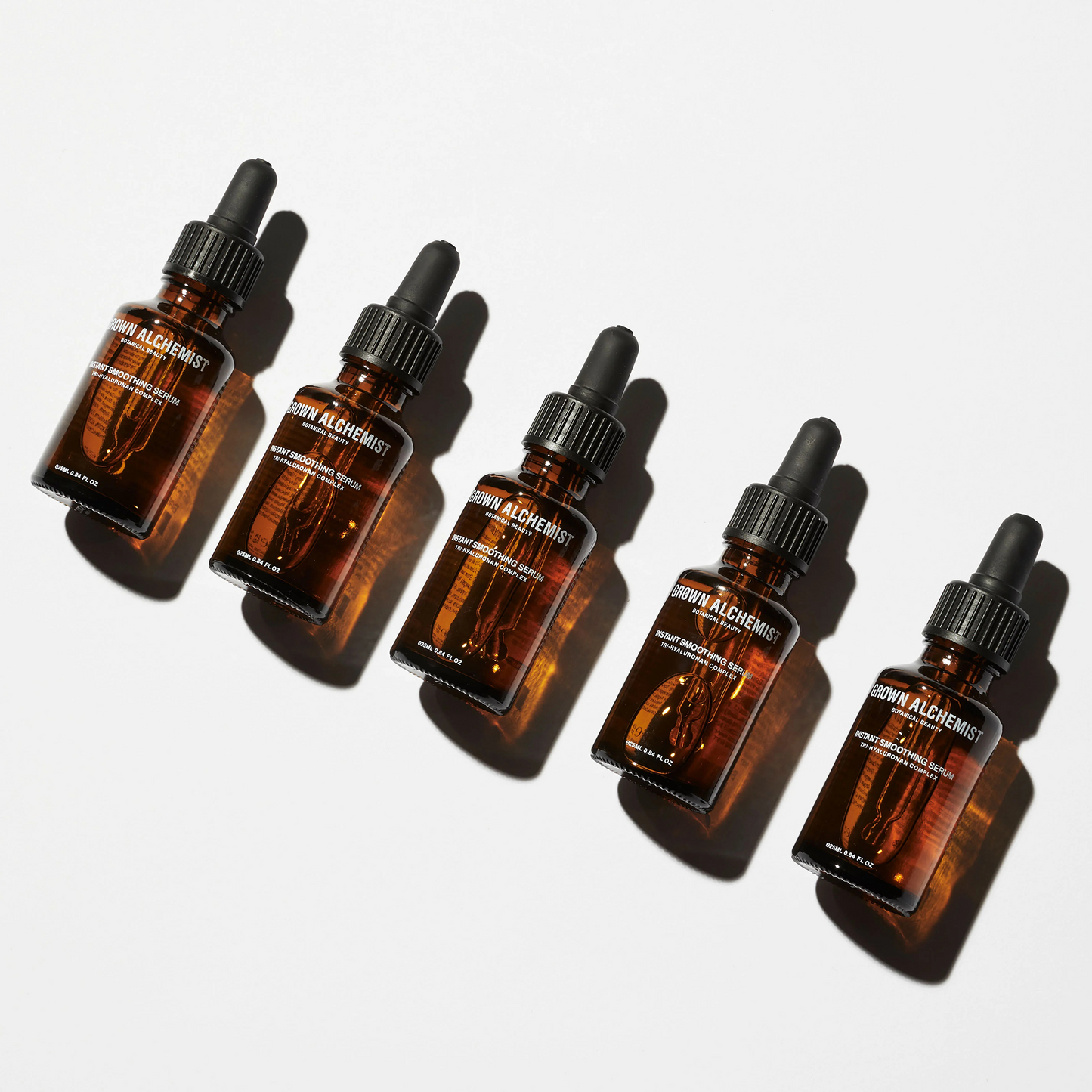 Grown Alchemist Instant Smoothing Serum: Formulated using a complex-combination of plant-derived Hyaluronan molecules, this innovative anti-aging serum delivers an instant lifting effect through intense hydration, rapidly smoothing the skin’s surface. When used regularly this serum acts as a preventative-aging super booster serum, preventing dehydration and noticeably preventing the formation of fine lines and wrinkles. This Instant Smoothing Serum is a powerful daily beauty elixir.