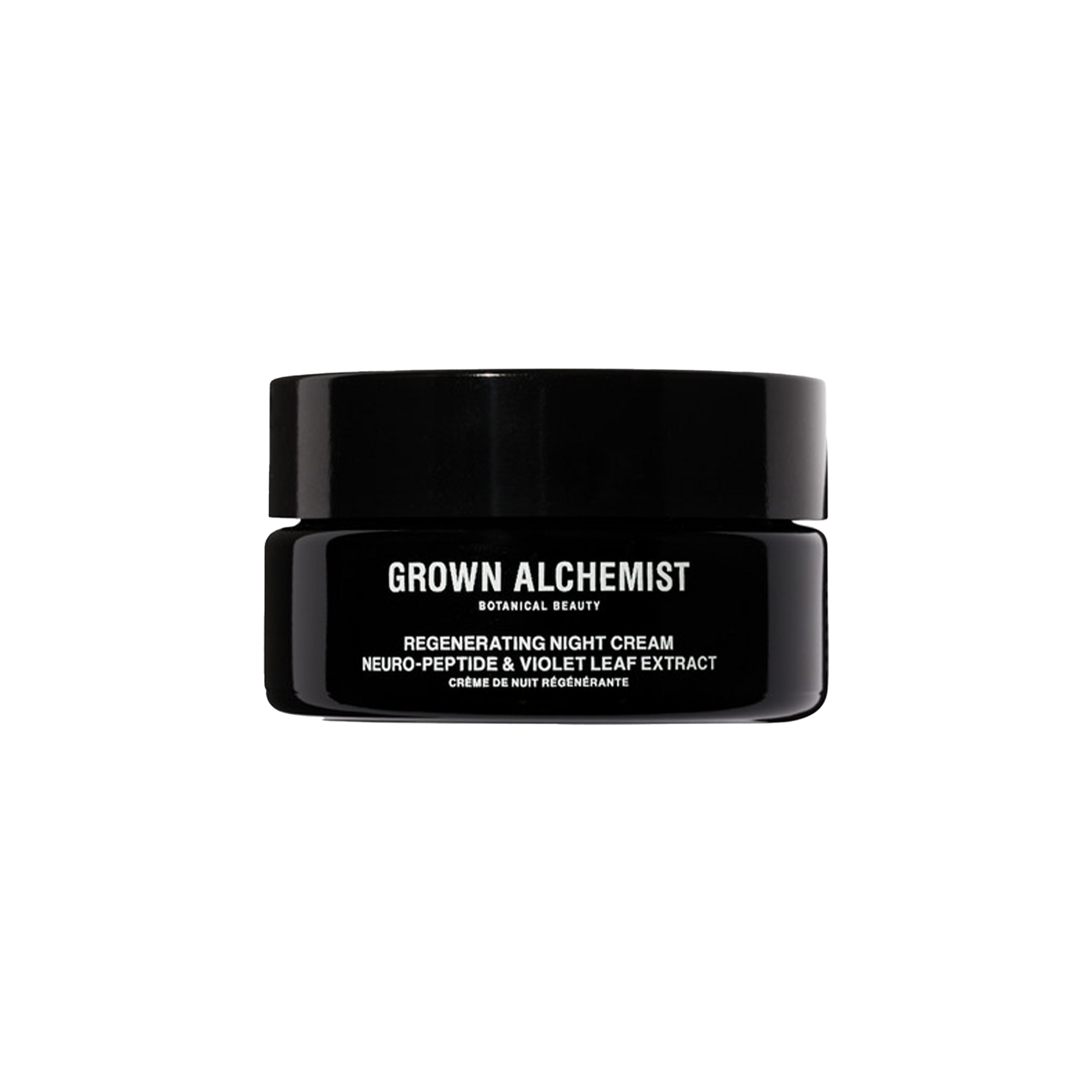Grown Alchemist Regenerating Night Cream: A rich advanced facial cream formulated with a potent synergistic blend of Peptides, Antioxidants, Vitamins, Hyaluronic Acid, Essential Omega Fatty Acids that restore skin elasticity, noticeably reducing the appearance of fine lines and wrinkles, softening and smoothing the skin while boosting hydration, transforming skin texture to appear more youthful looking.