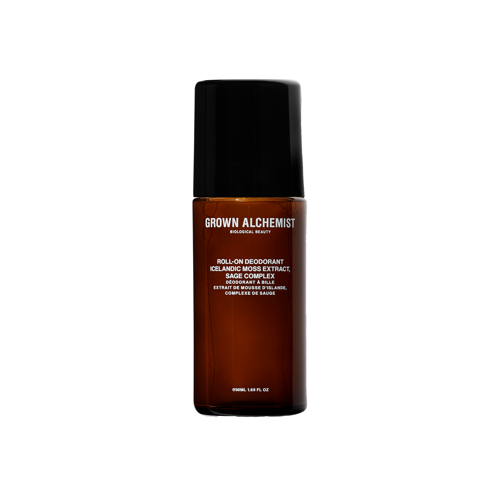 Grown Alchemist Roll On Deodorant: An aluminum-free formulation containing advanced natural anti-bacterial actives that eliminate undesirable odor ensuring optimum microbial balance.