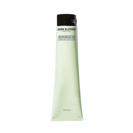 Grown Alchemist Smoothing Body Exfoliant: This body exfoliant is formulated with active ingredients to smooth, hydrate and noticeably breakdown cellulitic deposits; initiate inside-out rotation of skin cells transforming skin texture leaving the skin looking clearer, more evenly toned while feeling sensuously soft and smooth.