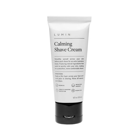 Lumin Calming Shave Cream: Reduce skin inflammation before the shaving starts. This soothing cream is a new essential addition to clean shaving without nicks, tugs, or ingrown hairs. Our easy-to-spread formula is enriched with ingredients to improve razor-glide and soothe skin irritation.
