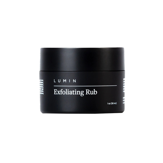 Lumin Exfoliating Rub: Our invigorating exfoliating rub for men helps clear out dirt and impurities to help prevent breakouts and improve overall texture. When it comes to getting great skin, it’s essential to exfoliate your face. Buff away dead skin cells, prevent post-shave irritation, and fade acne scarring with powerful natural ingredients. Use once or twice a week for calm, clear, baby-smooth skin.  This skin-smoothing formula reduces the appearance of fine lines and wrinkles with regular use.