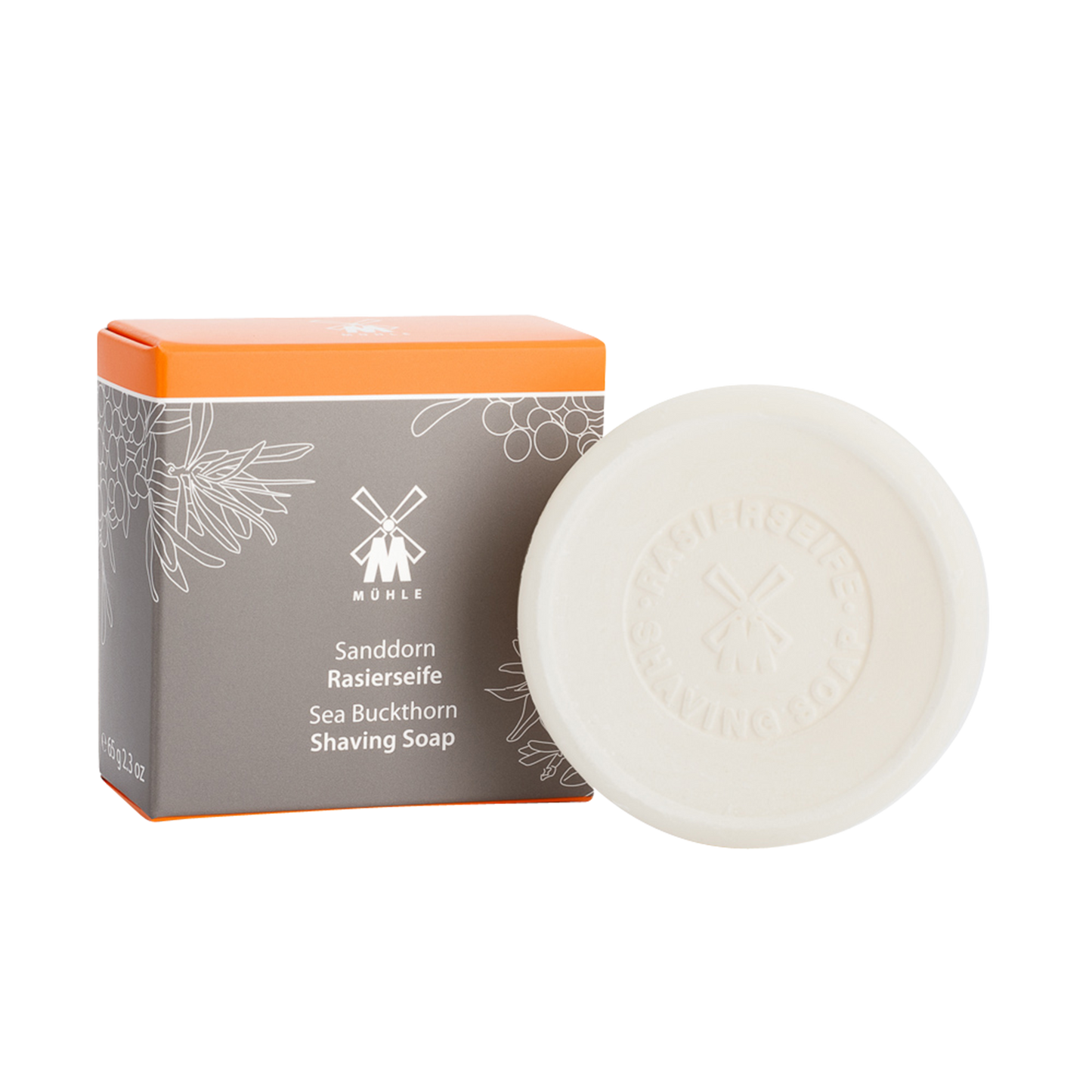 MUHLE Sea Buckthorn Shaving Soap: Since the 18th century, shaving soaps have established themselves as essential care products for wet shaving. The shaving soap develops a lightly scented and nurturing lather. Gently calming and revitalizing, this Shaving Soap's signature scent is obtained from plants in various coastal areas. Sea buckthorn is rich in palmitic acid, supporting the natural regeneration of your skin's cell structure. Citrus and fresh, this fragrance contains fine notes of lime and orange.