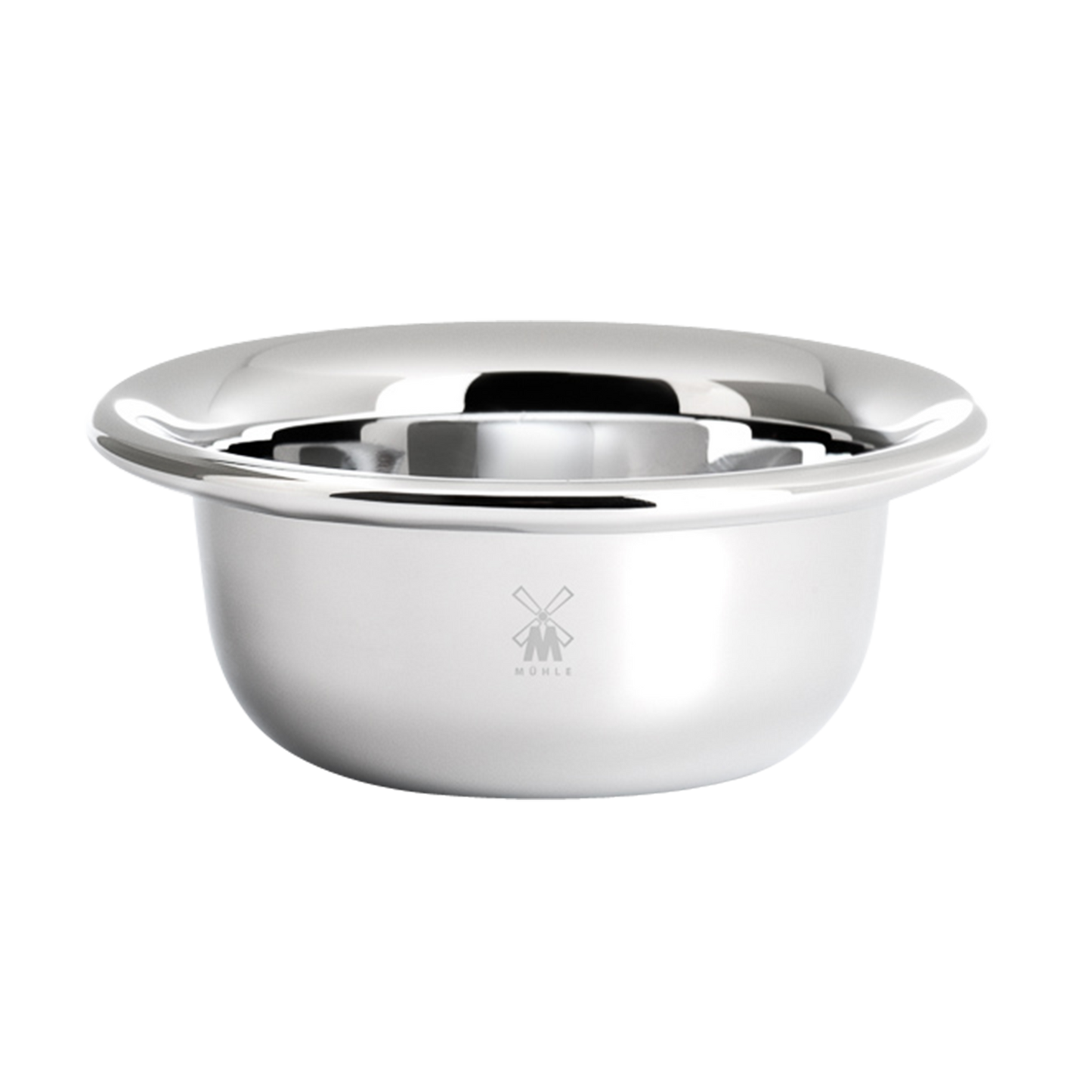 MUHLE Soap Dish in Chrome Plated Stainless Steel: Stainless steel shaving bowl, chrome plated.