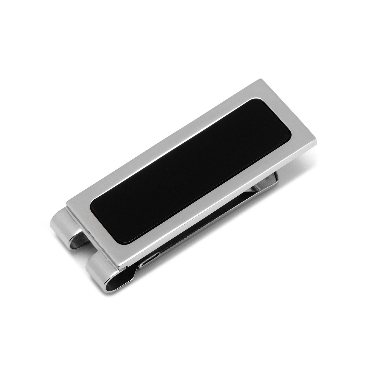 Stainless Steel Onyx Inlaid Money Clip