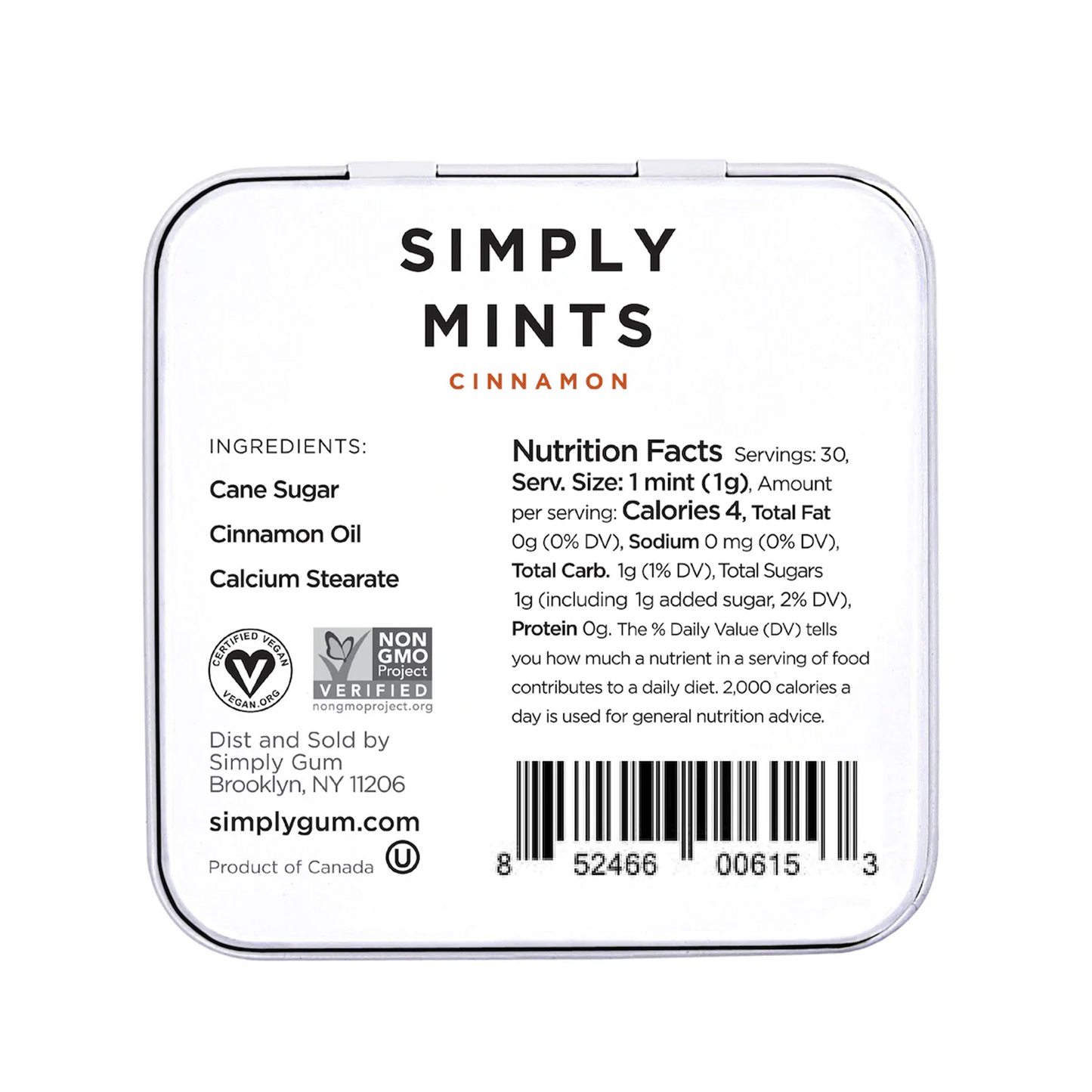 Simply Mints - Cinnamon (6 tins)
