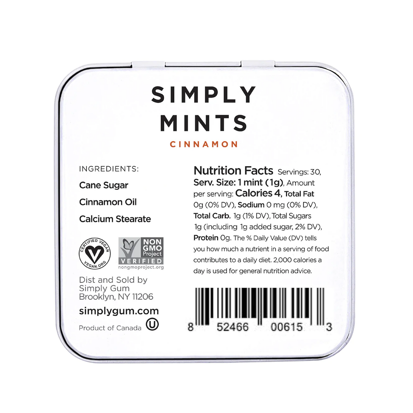Simply Mints - Cinnamon (6 tins) – Hommeskin