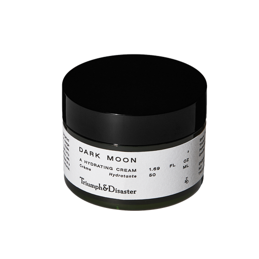 Triumph and Disaster Dark Moon Hydrating Cream: The dark moon is invisible to Earth, silent and hidden in shadow, a deep breath taken before each lunar cycle. ‘Dark Moon’ by Triumph & Disaster represents this concept of reflection and recovery and is designed to work with our body’s natural rhythm. A scientifically engineered hydrating cream, Dark Moon utilizes Vitamin C, Olive and Horopito to facilitate healthy, vibrant skin; working silently and naturally in the deep hours before dawn.