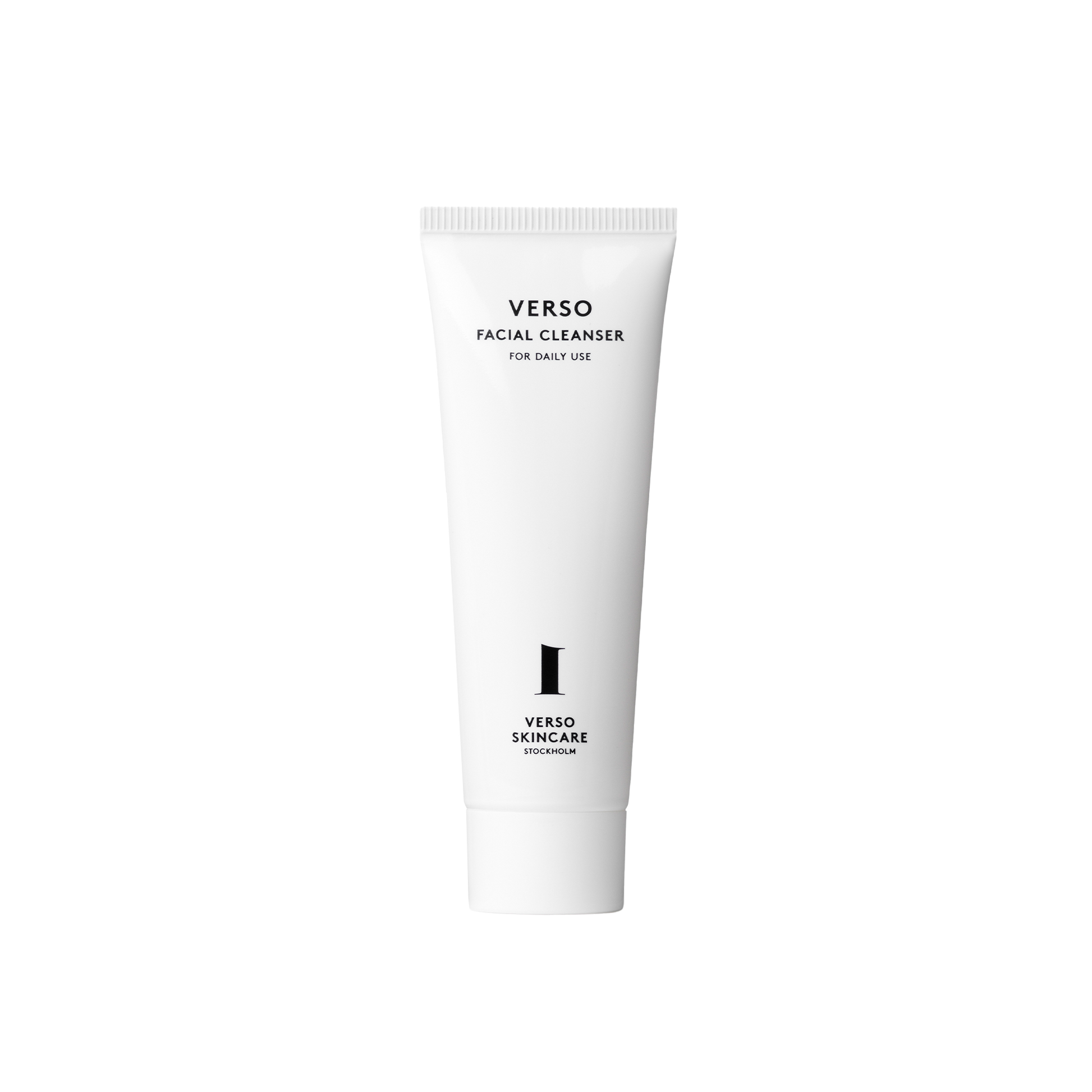 Verso Facial Cleanser: Gently cleanses the skin leaving it balanced and ready for the next step of your skincare routine. Transforms from a creamy texture to a light lotion with a slight lather when mixed with water. This formulation contains enzymes, a mild exfoliator, to cleanse the skin effectively.