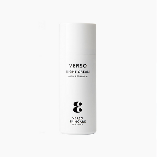 Verso Night Cream: Verso Night Cream visibly improves the appearance of calm and rejuvenated skin. Formulated to leave your skin visibly softer while reducing the look of premature aging. The perfect way to introduce your skin to Retinol 8.