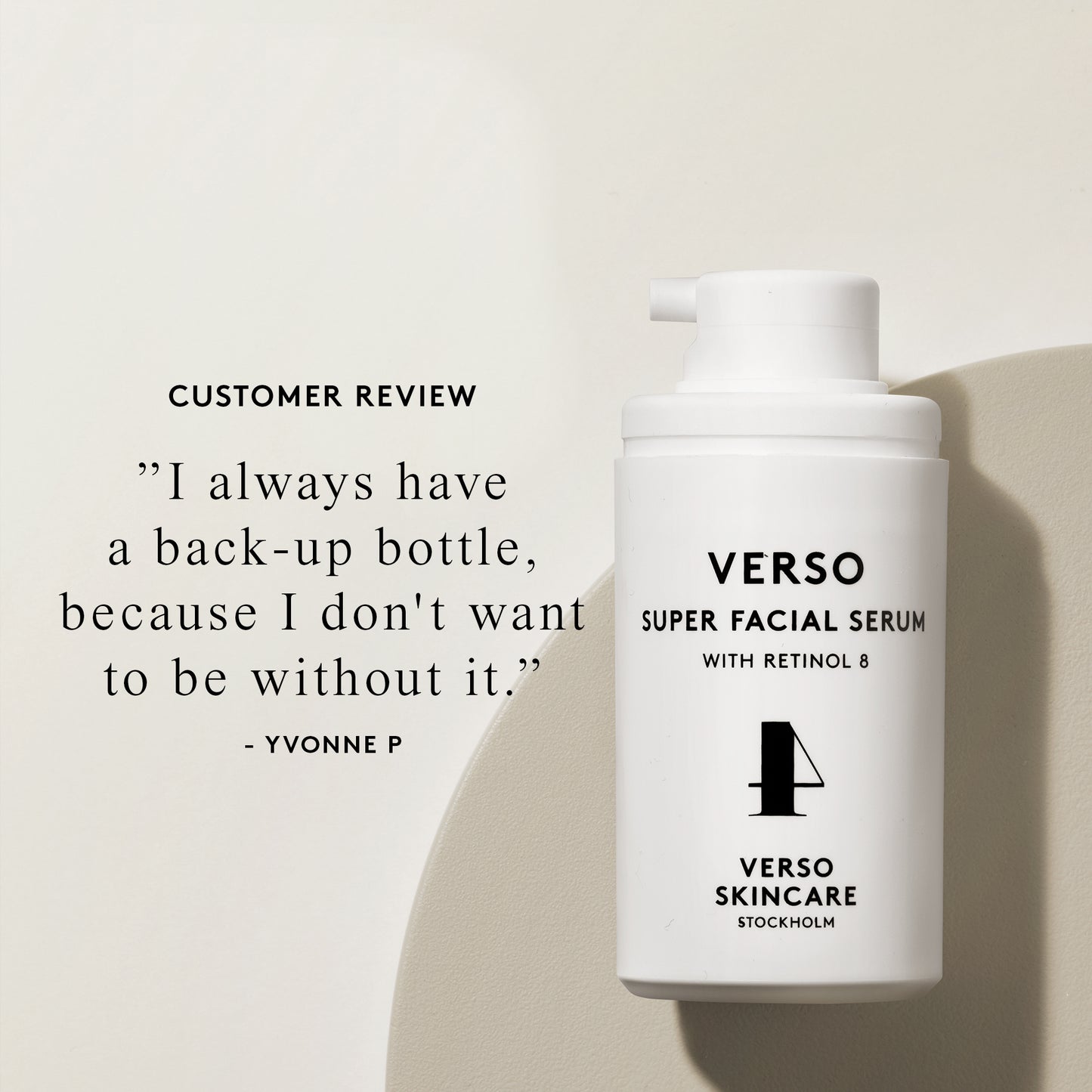 Verso Super Facial Serum: Verso Super Facial Serum is a rich, creamy serum that visibly strengthens and restores the skin. Containing a higher dose of Retinol 8, this face serum effectively promotes the appearance of fresh, youthful skin while visibly improving the skin's texture. The result includes a reduced appearance of wrinkles and discoloration.